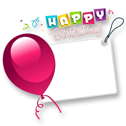 Стікер Telegram «Happy birthday!» 🎈