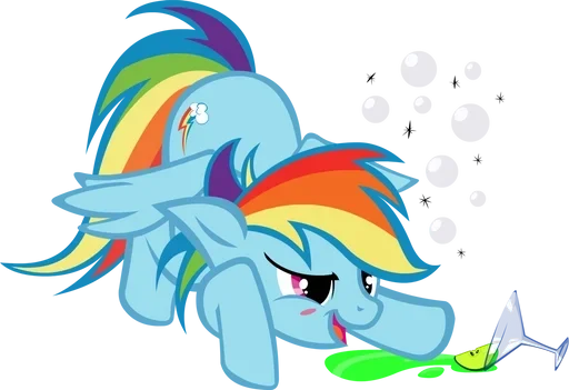 Стікер Telegram «Rainbow Dash MLP» 🍷