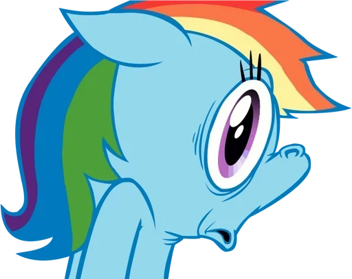 Telegram Sticker «Rainbow Dash MLP» 😨