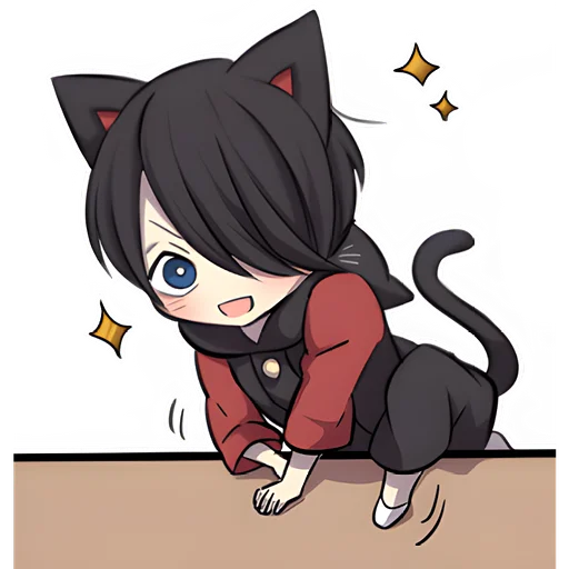 Telegram Sticker «Черный котенок 2» 😁