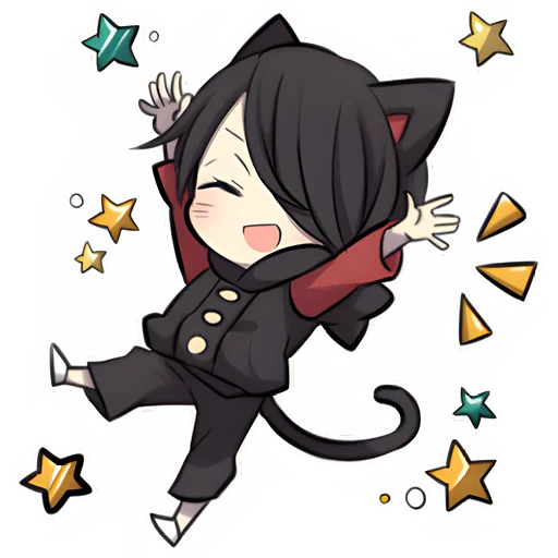 Telegram Sticker «Черный котенок 2» 🥳