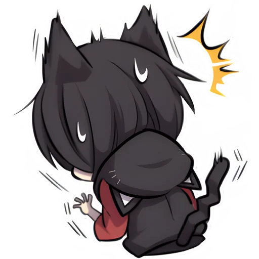 Telegram Sticker «Черный котенок 2» 😅