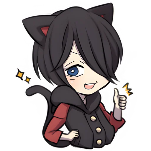 Telegram Sticker «Черный котенок 2» 👍