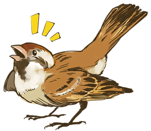 Chik Chirik the sparrow emoji ❗️