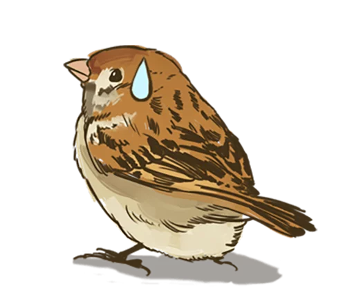Chik Chirik the sparrow sticker 😰