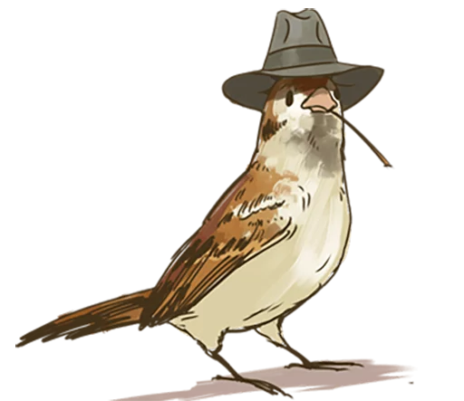 Chik Chirik the sparrow sticker 🤠