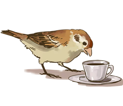 Стикер Telegram «Chik Chirik the sparrow» ☕️