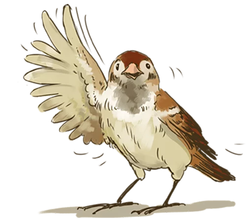 Chik Chirik the sparrow emoji 👋
