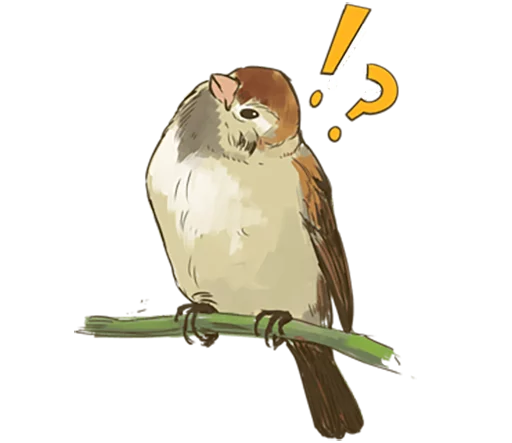 Telegram stiker «Chik Chirik the sparrow» ❓