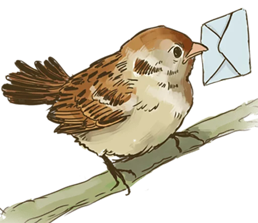 Chik Chirik the sparrow emoji ✉️