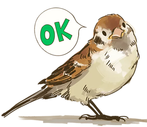 Chik Chirik the sparrow emoji 👌