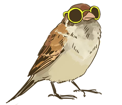 Стікер Telegram «Chik Chirik the sparrow» 😎
