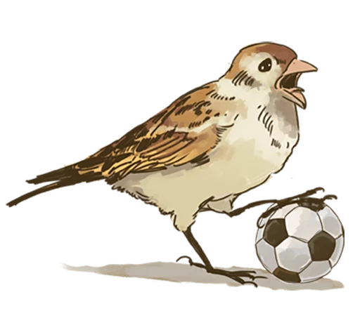 Telegram Sticker «Chik Chirik the sparrow» ⚽️