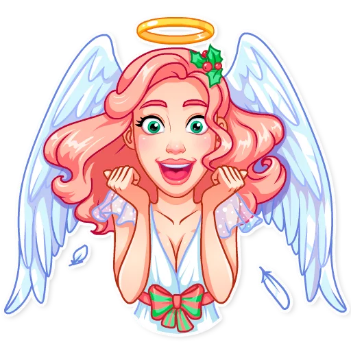 Стікери телеграм Christmas Angel