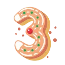 Xmas Cookie Alphabet emoji 3️⃣