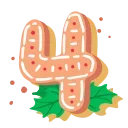 Xmas Cookie Alphabet emoji 4️⃣