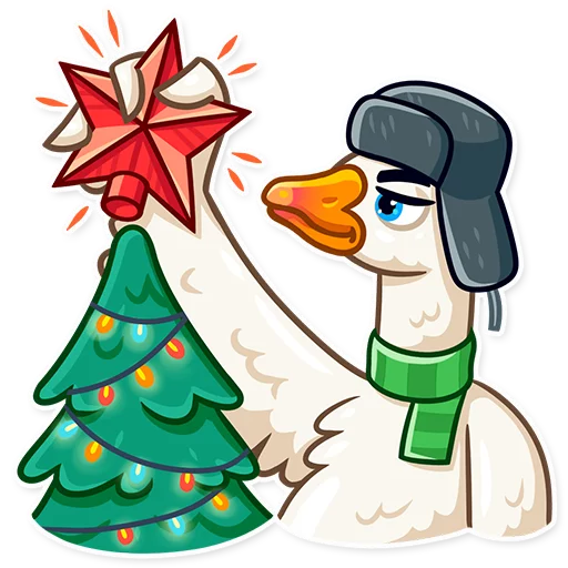 Telegram Sticker «Christmas Goose» 🎄