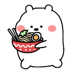 Chubby White Bear | emoji 🍜