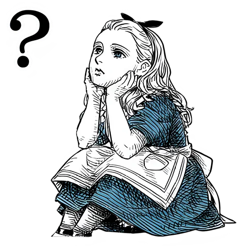 Telegram Sticker «Чудеса и Алиса» 🤔