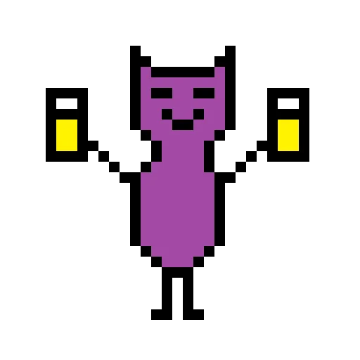 Емодзі Color pixel cats 🍺