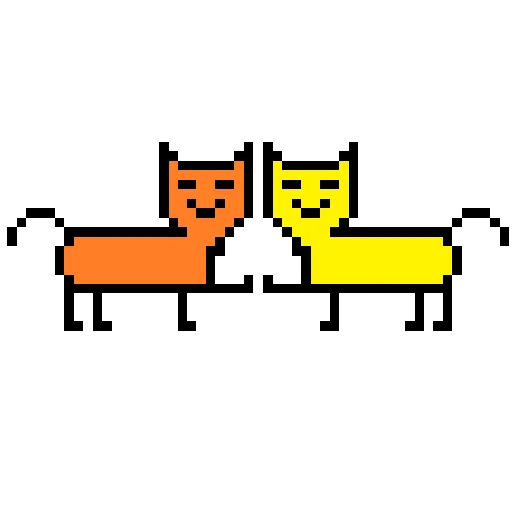 Стикер Telegram «Color pixel cats» 🤝