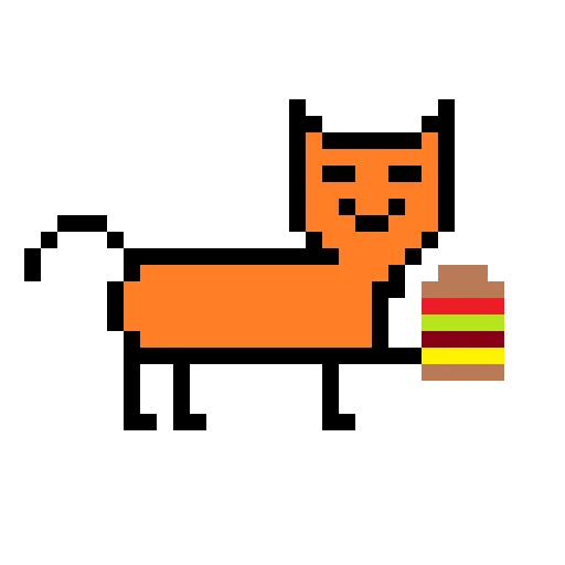Telegram Sticker «Color pixel cats» 🍔