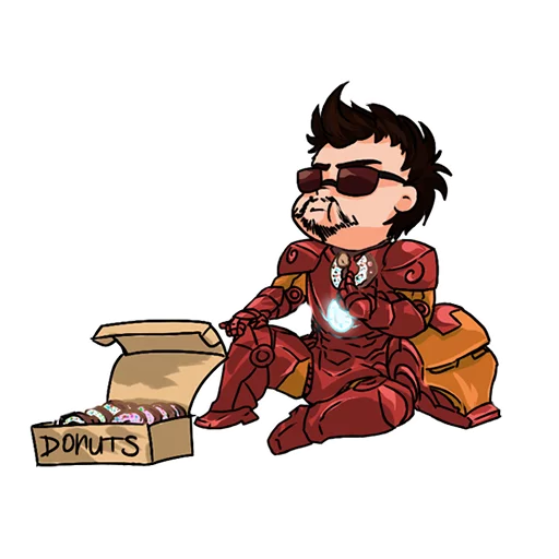 Coffee with raccoon and RDJ stiker 🍩