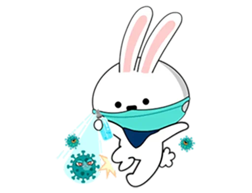 Telegram Sticker «Coronavirus Bunny» ?