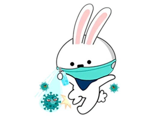 Telegram stickers Coronavirus Bunny