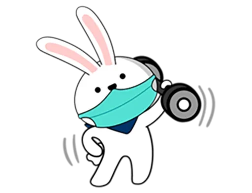 Telegram stiker «Coronavirus Bunny» 🏋