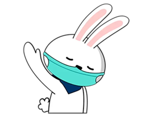 Coronavirus Bunny emoji ✋