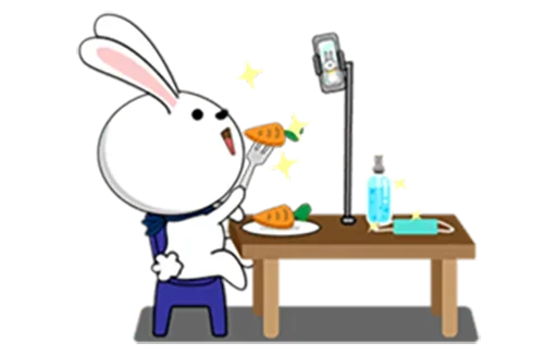 Стікер Telegram «Coronavirus Bunny» 🥕