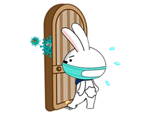 Telegram stiker «Coronavirus Bunny» 🦠