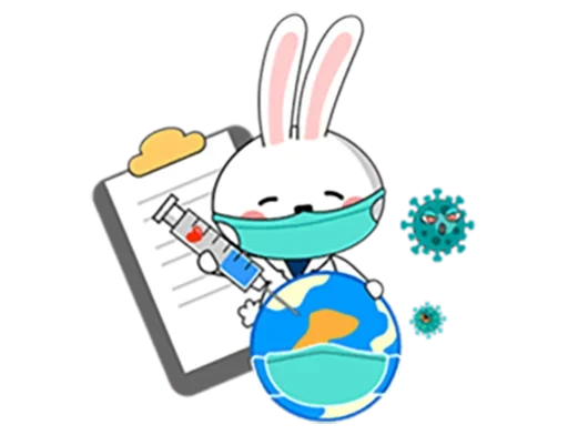 Telegram stiker «Coronavirus Bunny» 🩺