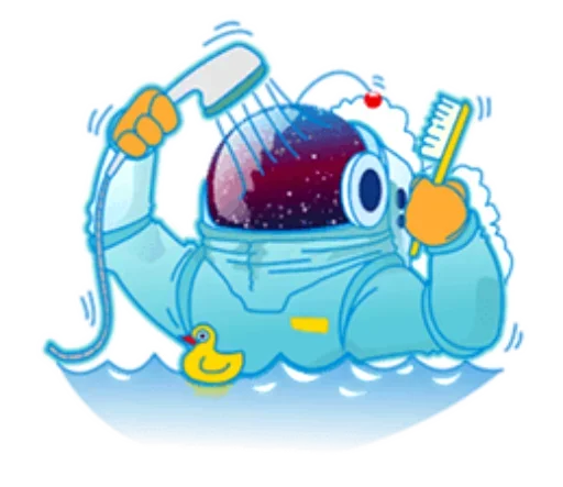 Telegram stiker «День Космонавтики | design» 🚿