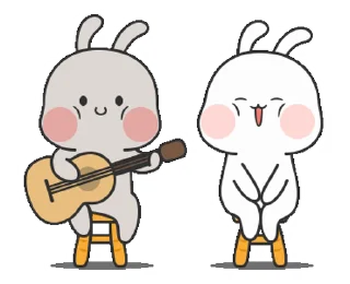 Эмодзи Couple Rabbit 🎸