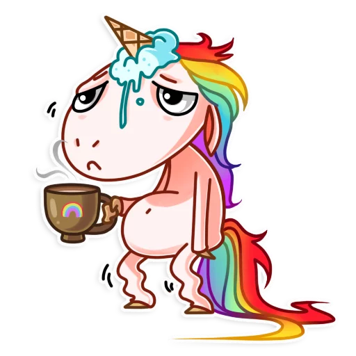 Стикер Telegram «Crazy Pony» ☕