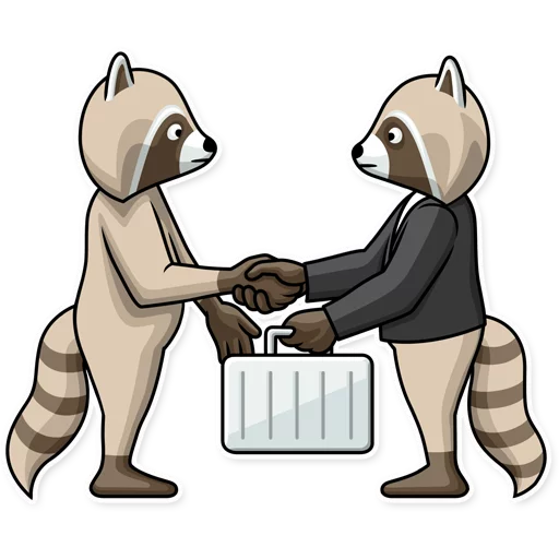 Telegram Sticker «Criminal Raccoon» 🤝