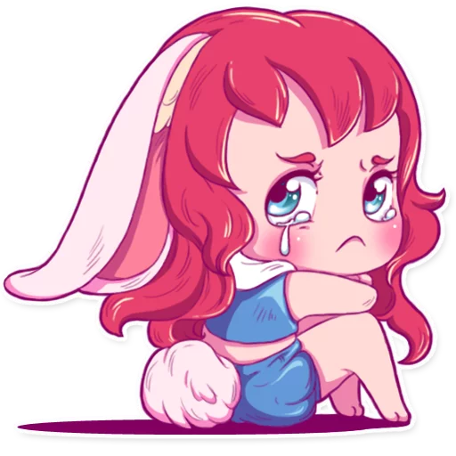Стикер Telegram «Cute Bunny Girl» 😢