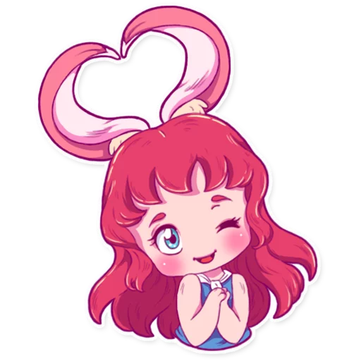 Cute Bunny Girl stiker ❤