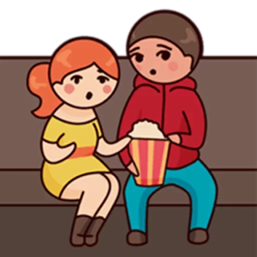 Telegram Sticker «Cute couple» 🍿
