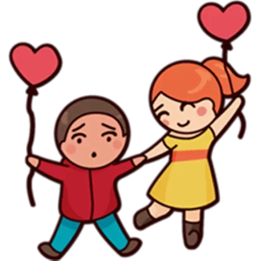 Telegram Sticker «Cute couple» 😃