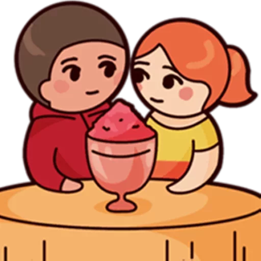 Telegram stiker «Cute couple» 🍧