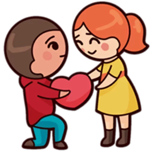 Telegram Sticker «Cute couple» ❤