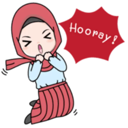 Стикер Telegram «Cute Hijab Girl» 😯