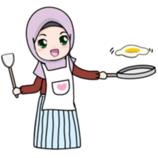 Стікер Cute Hijab Girl 🍳