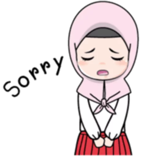 Cute Hijab Girl stiker 🙁