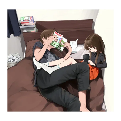 Стикер Cute anime love 💆‍♀️