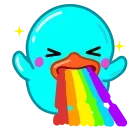Cyan Duck emoji 🌈