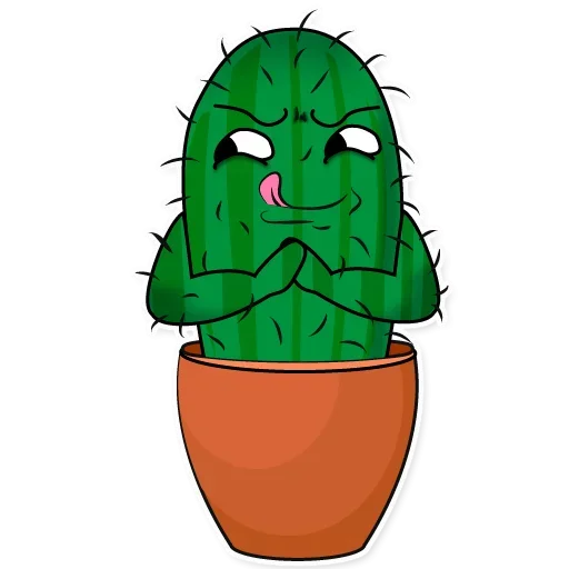 Веселый кактус emoji ☹️